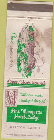 Matchbook Cover - Pere Morquette Hotel Grafton IL STAINED