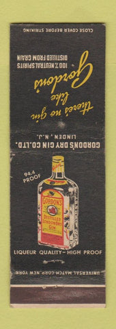 Matchbook Cover - Gordon's Dry Gin Linden NJ