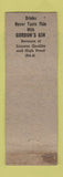 Matchbook Cover - Gordon's Dry Gin Linden NJ