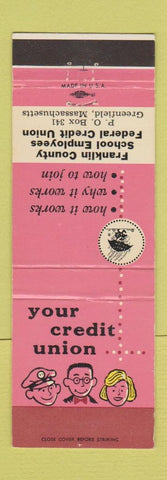 Matchbook Cover - Franklin County School Employees Credit Union Greenfield MA