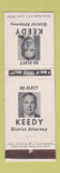 Matchbook Cover - Keedy for District Attorney Election Amherst MA