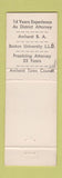 Matchbook Cover - Keedy for District Attorney Election Amherst MA