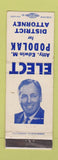Matchbook Cover - Edwin Podolak District Attorney Election Hadley MA WEAR