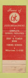 Matchbook Cover - Mount Auburn Motors Watertown MA Chevrolet