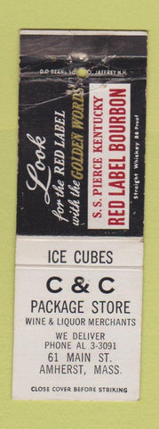 Matchbook Cover - Red Label Bourbon Amherst MA Glen Garry WEAR