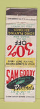 Matchbook Cover - Sam Goody Music Records New York City WORN