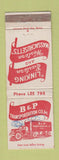 Matchbook Cover - B&P Transportation Trucking MA WORN WRITING Boston