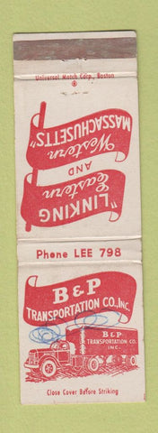 Matchbook Cover - B&P Transportation Trucking MA WORN WRITING Boston