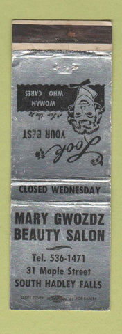 Matchbook Cover - Mary Gwozoz Beauty Salon South Hadley Falls MA WEAR