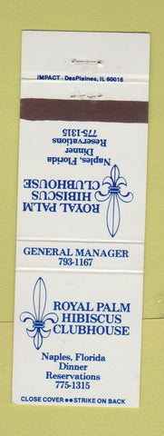 Matchbook Cover - Royal Palm Hibiscus Clubhouse Naples FL