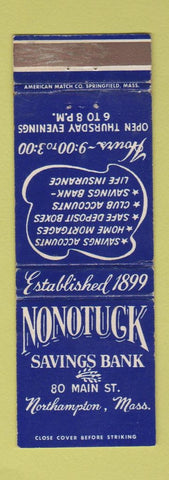 Matchbook Cover - Nonotuck Savings Bank Northampton MA