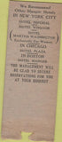 Matchbook Cover - Hay Adams House Washington DC WORN BOBTAIL
