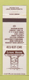 Matchbook Cover - Lenox House MA
