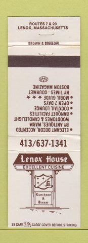 Matchbook Cover - Lenox House MA