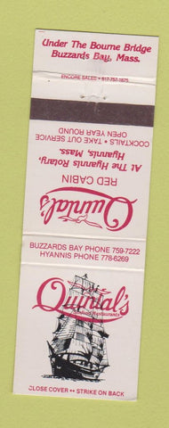 Matchbook Cover - Quinal's Restaurants Buzzards Bay MA