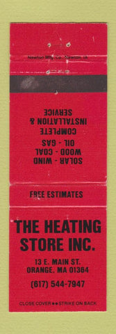 Matchbook Cover - Heating Store Orange MA