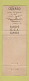 Matchbook Cover - Cunard Shipping Cruise Bryant and May England