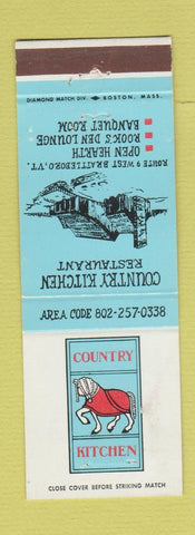 Matchbook Cover - Country Kitchen Brattleboro VT