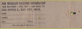 Matchbook Cover - Michigan Vacationland WEAR