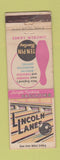 Matchbook Cover - Lincoln Lanes bowling Worcester Quincy Boston MA WEAR