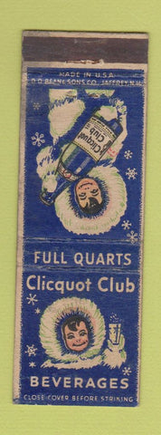 Matchbook Cover - Clicquot Club Beverages Soda WEAR