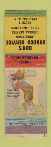 Matchbook Cover - Don's Sunoco oil gas Unadilla NY hillbilly WEAR