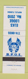 Matchbook Cover - Elks Lodge Naples FL
