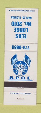 Matchbook Cover - Elks Lodge Naples FL