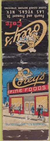 Matchbook Cover - Corey's Cafe Las Vegas NV POOR