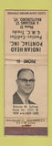 Matchbook Cover - Indian Head Ponatic Cadillac GMC Brattleboro VT WORN