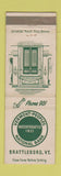 Matchbook Cover - Vermont Peoples National Bank Brattleboro VT