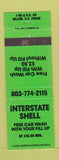 Matchbook Cover - Interstate Shell oil gas Dillon SC