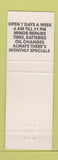 Matchbook Cover - Interstate Shell oil gas Dillon SC