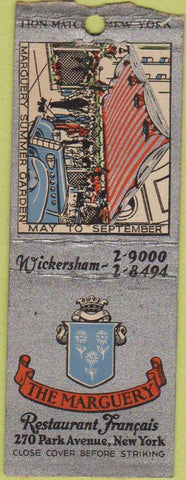 Matchbook Cover - Marguery Restaurant New York City BOBTAIL