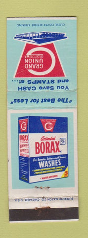 Matchbook Cover - Grand Union Grocery Borax WEAR