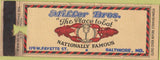 Matchbook Cover - Miller Bros Restaurant Baltimore MD WEAR