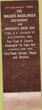 Matchbook Cover - Walker Hasslinger Baltimore MD CREASE