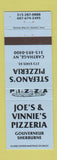 Matchbook Cover - Joe's & Vinnie's Pizza Gouverneur Sherburne NY BLUE