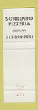 Matchbook Cover - Joe's & Vinnie's Pizza Gouverneur Sherburne NY BLUE