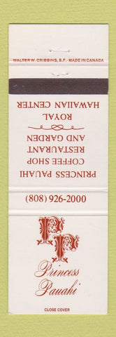 Matchbook Cover - Princess Pauahi Hawaii