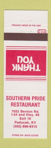 Matchbook Cover - Southern Pride Restaurant Paducah KY