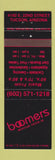 Matchbook Cover - Boomers Night Club Tucson AZ