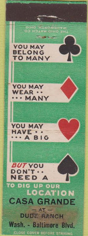 Matchbook Cover - Casa Grande Dude Ranch WORN
