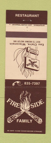 Matchbook Cover - Fire Side Restaurant Eau Claire WI