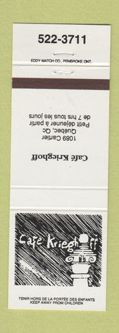 Matchbook Cover - Cafe Krieghoff Quebec QC