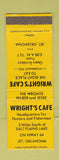 Matchbook Cover - Wright's Cafe Jet OK YELLOW