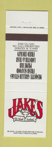 Matchbook Cover - Jake's Steak Seafood Oklahoma City OK