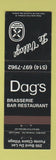 Matchbook Cover - Dag's Brasserie Le Village Pointe Claire Village