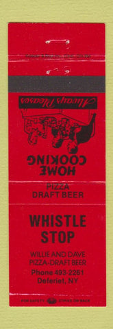 Matchbook Cover - Whistle Stop Pizza Deferiet NY RED