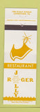 Matchbook Cover - Jolly Roger Restaurant Johnstown PA
